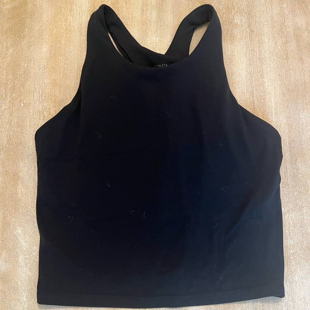 Athleta Girl Black Racerback Tank Built in Sports Bra